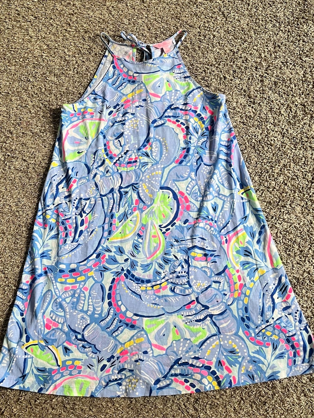 Lilly Pulitzer Blue Pink Margot Swing Shift Dress Summer Resortwear Beach XS